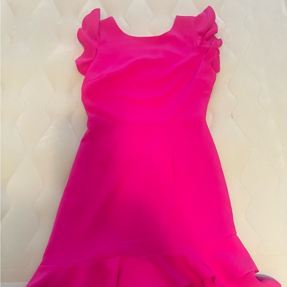 Hot Pink Ruffled Dress - Picture 1 of 3